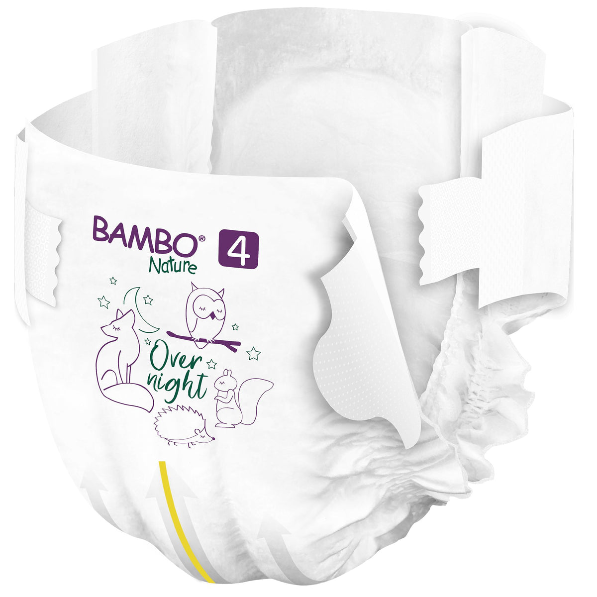 Bambo Nature Overnight Diapers, Size 4-Unisex Baby Diaper Bambo Nature Size 4 Disposable Heavy Absorbency