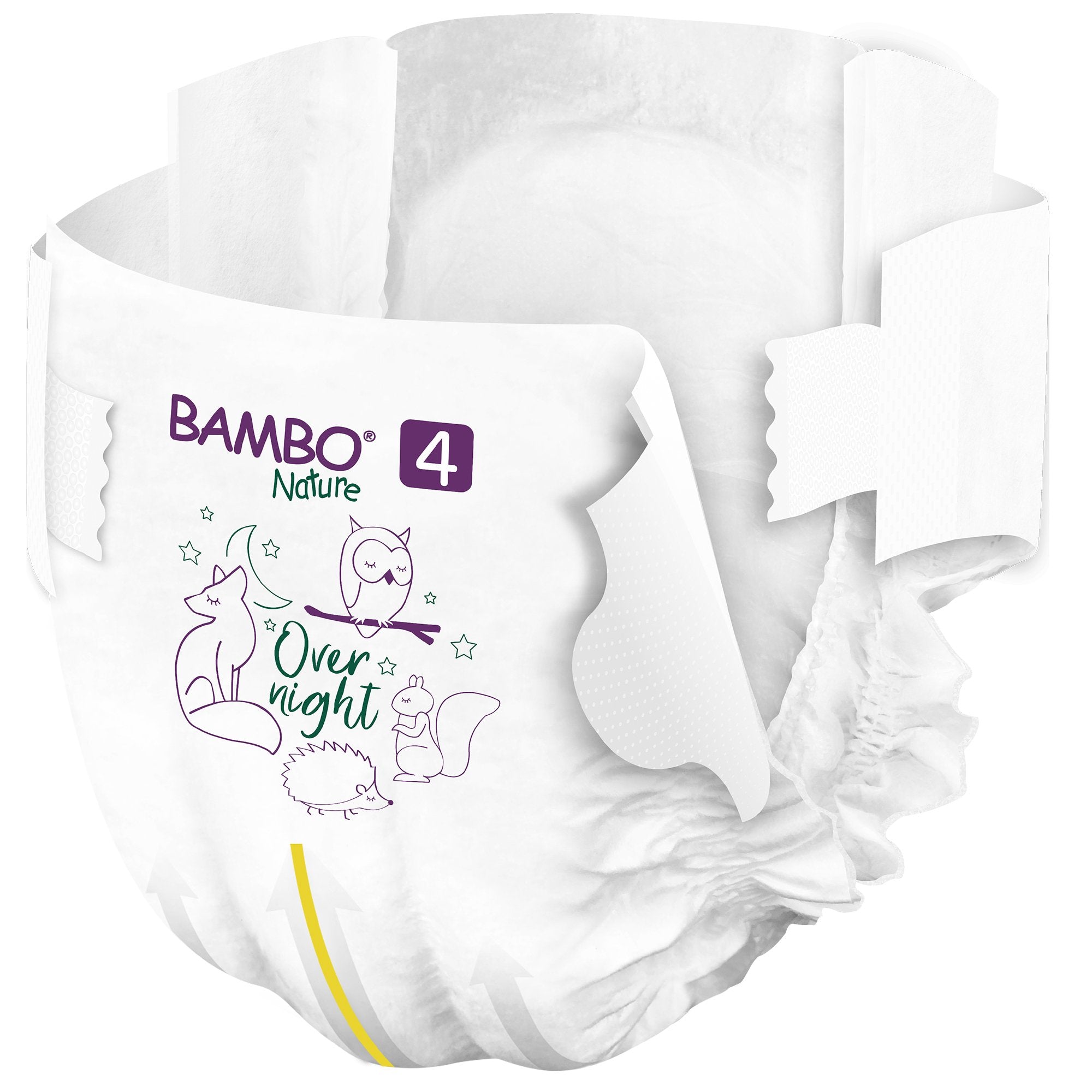 Bambo Nature Overnight Diapers, Size 4-Unisex Baby Diaper Bambo Nature Size 4 Disposable Heavy Absorbency