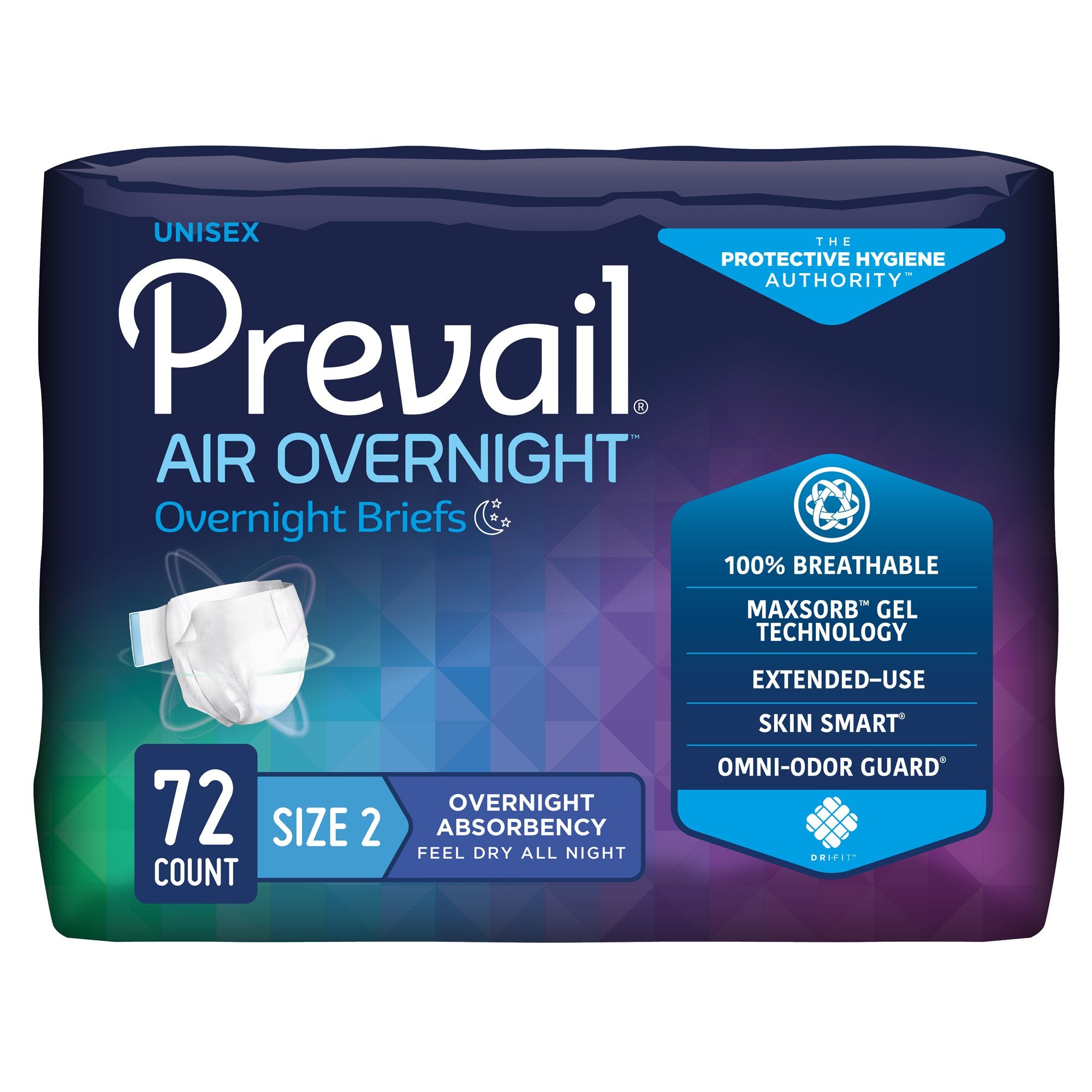 Prevail Air™ Overnight Briefs Overnight Absorbency, Size 2 - Incontinence>Adult Briefs and Protective Undergarments - Firs...