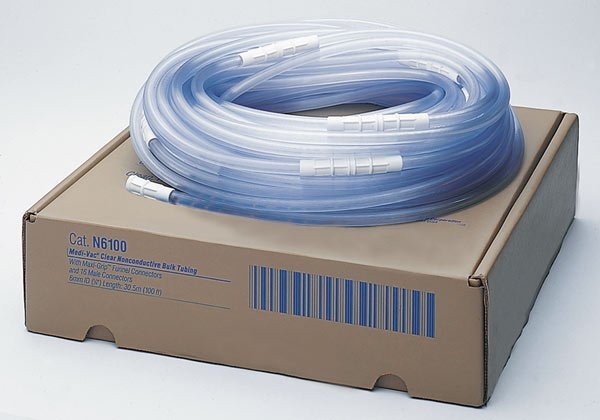 Medi-Vac Connector Tubing-Suction Tubing Medi-Vac Clear 9/32 Inch I.D. 12 Foot Length Non-Conductive Plastic Sterile