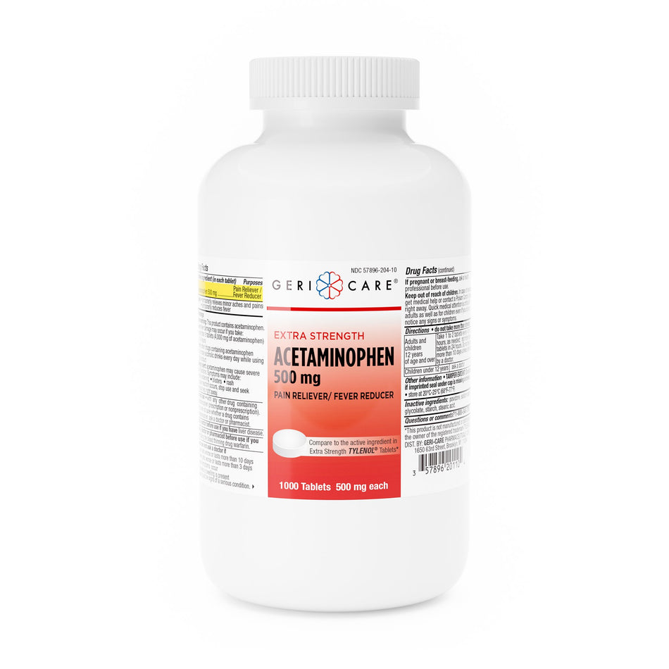 Geri-Care Acetaminophen Pain Relief-"Pain Relief Geri-Care 500 mg Strength Acetaminophen Tablet 1,000 per Bottle"