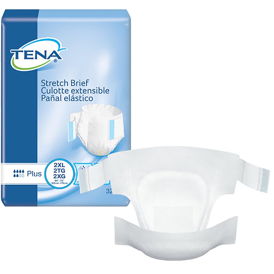 Tena Stretch Plus Incontinence Brief, 2X-Large-Unisex Adult Incontinence Brief TENA Stretch Plus 2X-Large Disposable Moderate Absorbency