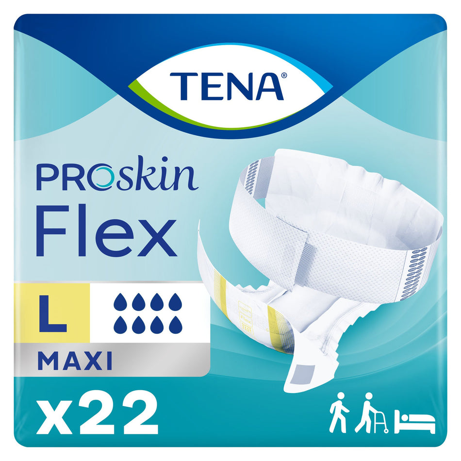 TENA ProSkin Flex Maxi Belted Incontinence Briefs, Large-Unisex Adult Incontinence Belted Undergarment TENA ProSkin Flex Maxi Size 16 Disposable Heavy Absorbency