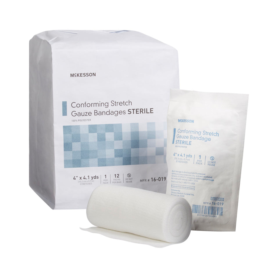 McKesson Sterile Conforming Bandage, 4 Inch x 4-1/10 Yard-Conforming Bandage McKesson 4 Inch X 4-1/10 Yard Sterile 1 per Pack