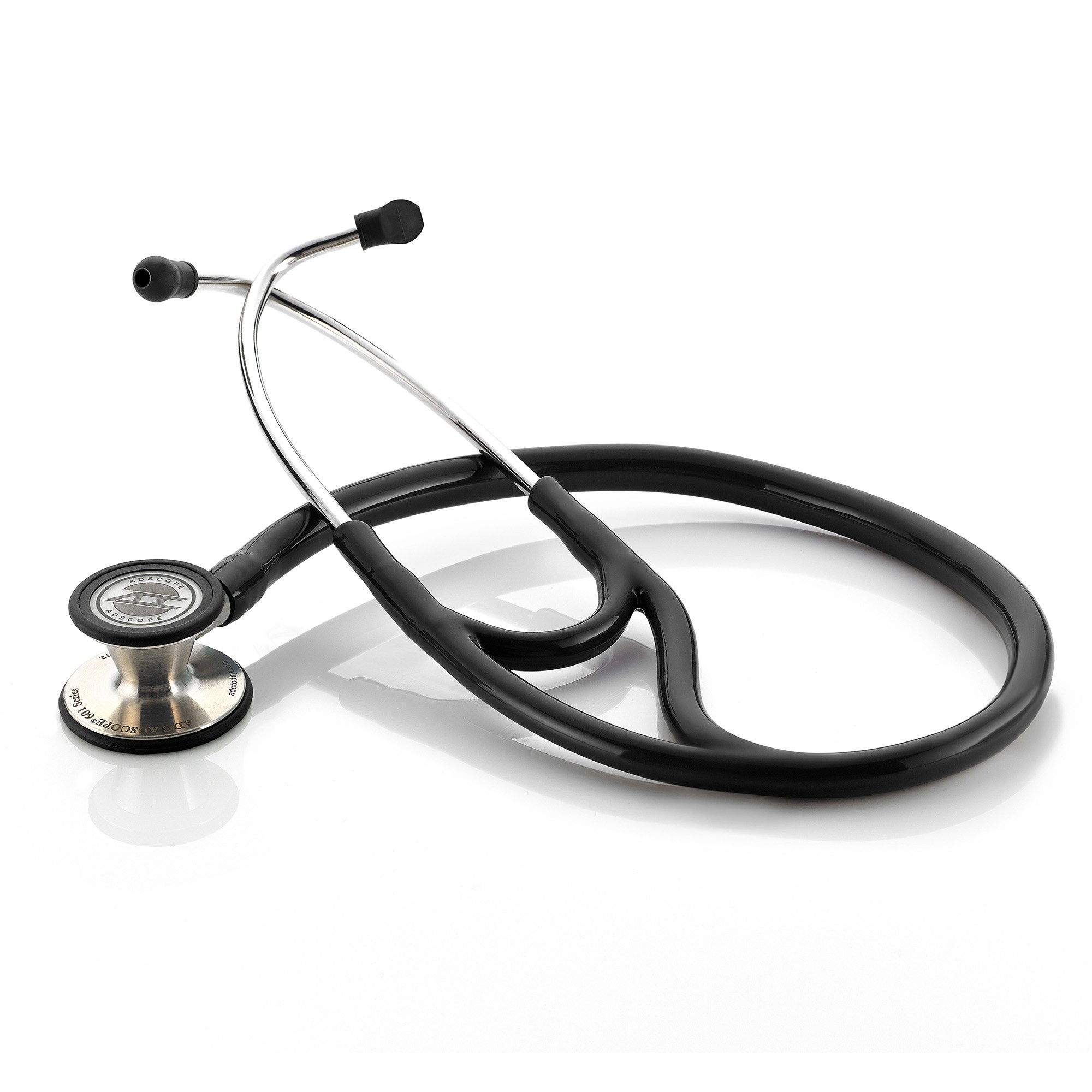 Adscope 601 Cardiology Stethoscope-Cardiology Stethoscope Adscope 601 Black 1-Tube 19 Inch Tube Convertible Chestpiece