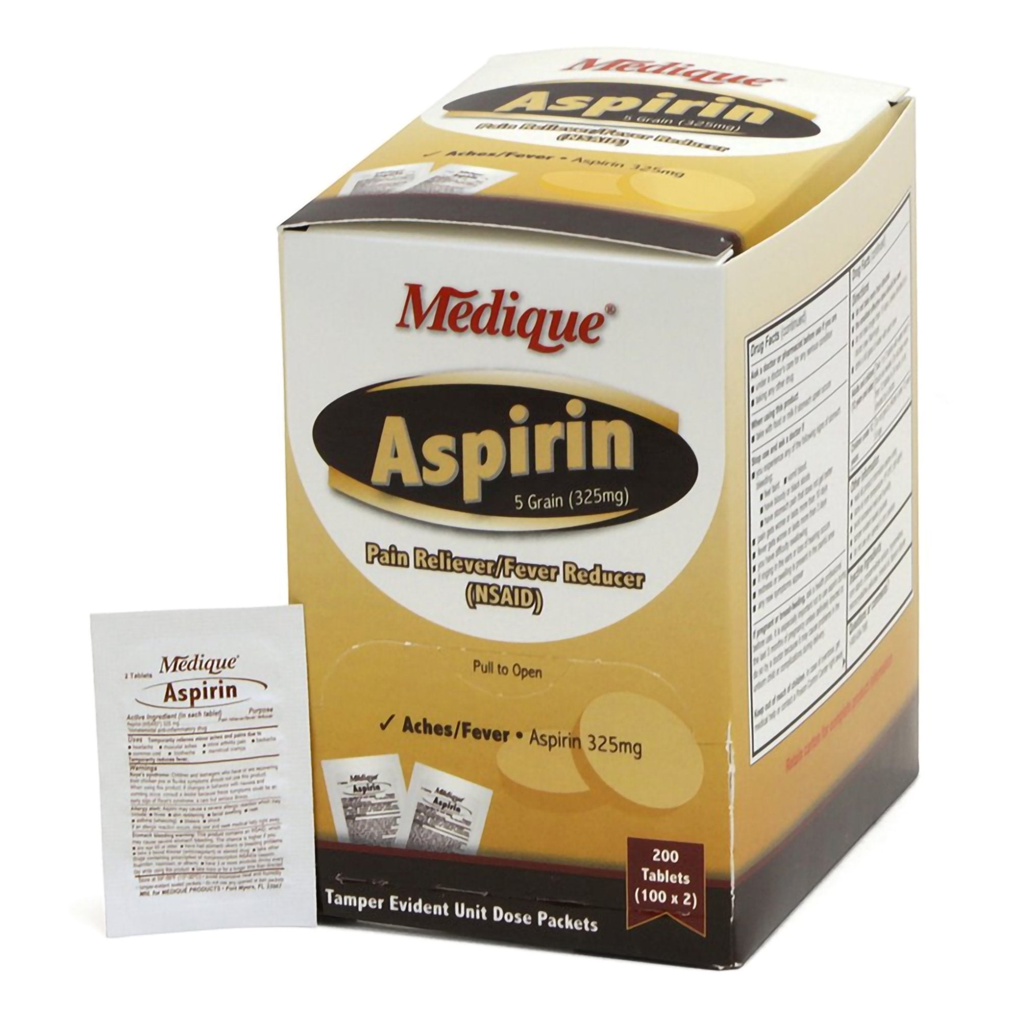 Medique Aspirin Pain Relief-Pain Relief 325 mg Strength Aspirin Tablet 200 per Box