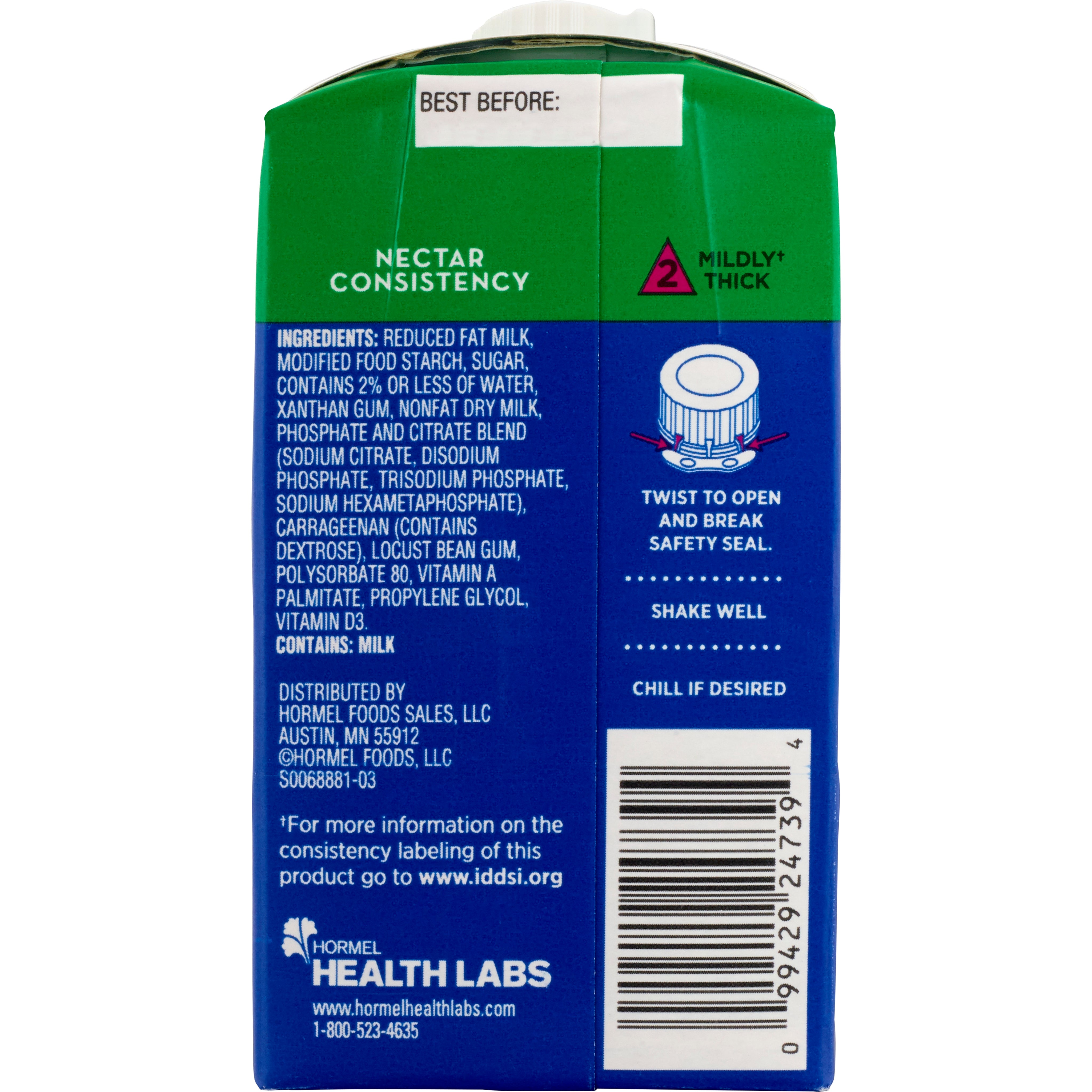 Thick & Easy Dairy Nectar Consistency Milk Thickened Beverage, 8 oz. Carton-Thickened Beverage Thick & Easy Dairy 8 oz. Carton Milk Flavor Liquid IDDSI Level 2 Mildly Thick