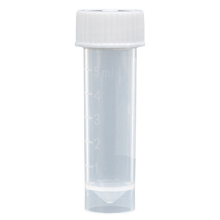 Globe Scientific Storage and/or Transport Tube, 5 mL, 16 x 56 mm-Storage and/or Transport Tube Plain 5 mL Screw Cap Polypropylene Tube