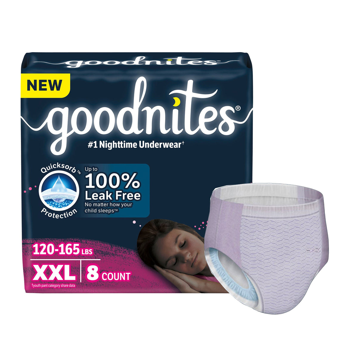 GoodNites® Nighttime Underwear for Girls, 2X-Large - Incontinence>Pediatric Diapers and Training Pants - Kimberly Clark