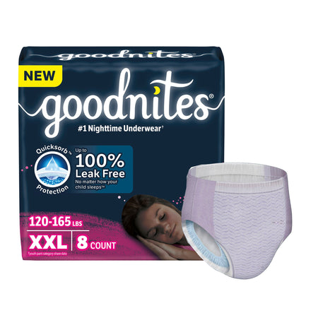 GoodNites® Nighttime Underwear for Girls, 2X-Large - Incontinence>Pediatric Diapers and Training Pants - Kimberly Clark