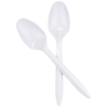 McKesson White Polypropylene Spoon, 5 Inch Long-Teaspoon McKesson General Purpose White Polypropylene
