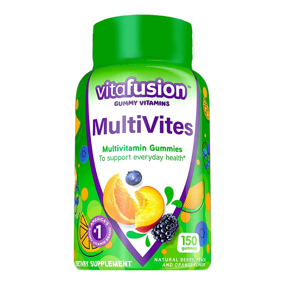 vitafusion MultiVites Gummies, Berry, Peach and Orange Flavors-"Multivitamin Supplement Vitafusion MultiVites Vitamin A / Ascorbic Acid / Vitamin D 2,500 IU - 800 IU - 20 mg Strength Gummy 150 per Bottle Assorted Fruit Flavor"