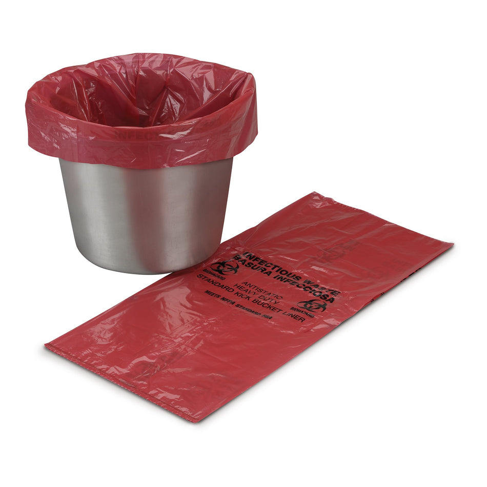McKesson Kick Bucket Liner-Kick Bucket Liner McKesson 7 to 10 gal. Red Bag 8 X 12 X 24 Inch