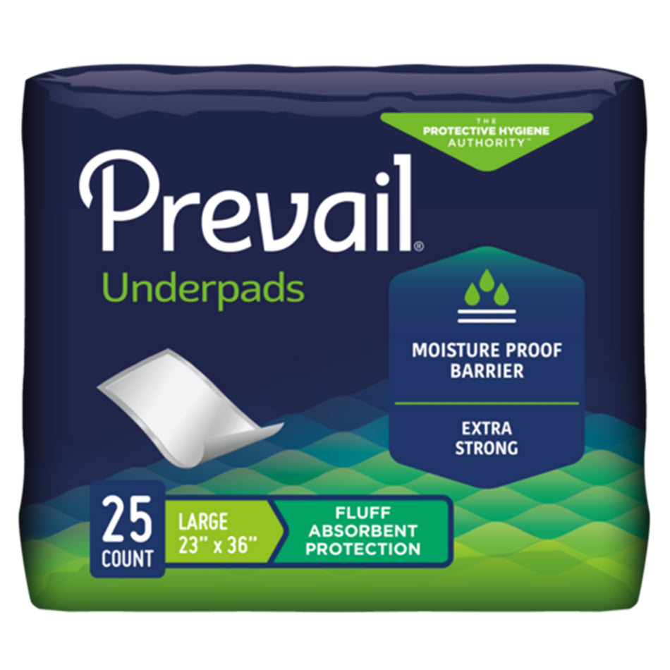 Prevail Total Care Fluff Underpads, Large-Disposable Underpad Prevail 23 X 36 Inch Fluff Light Absorbency