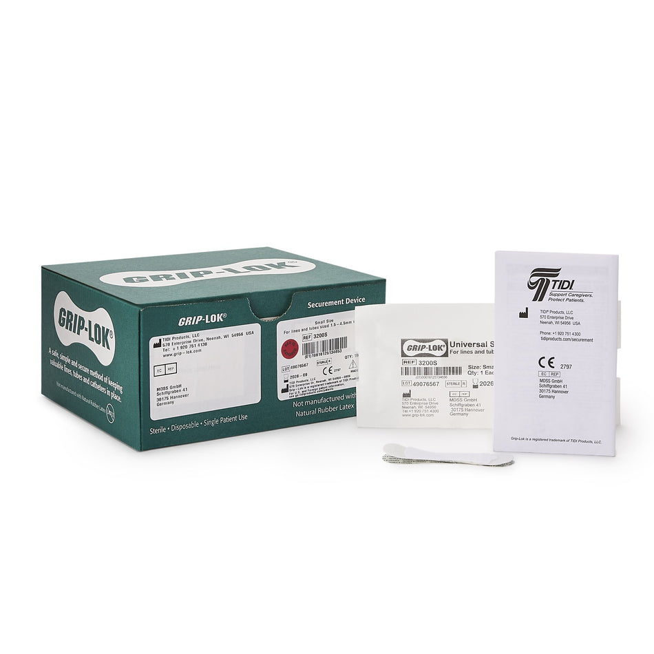 GRIP-LOK Universal Securement Device-"Foley Catheter / Line Securement Device Grip-Lok Small, 3 Inch Length, Sterile"