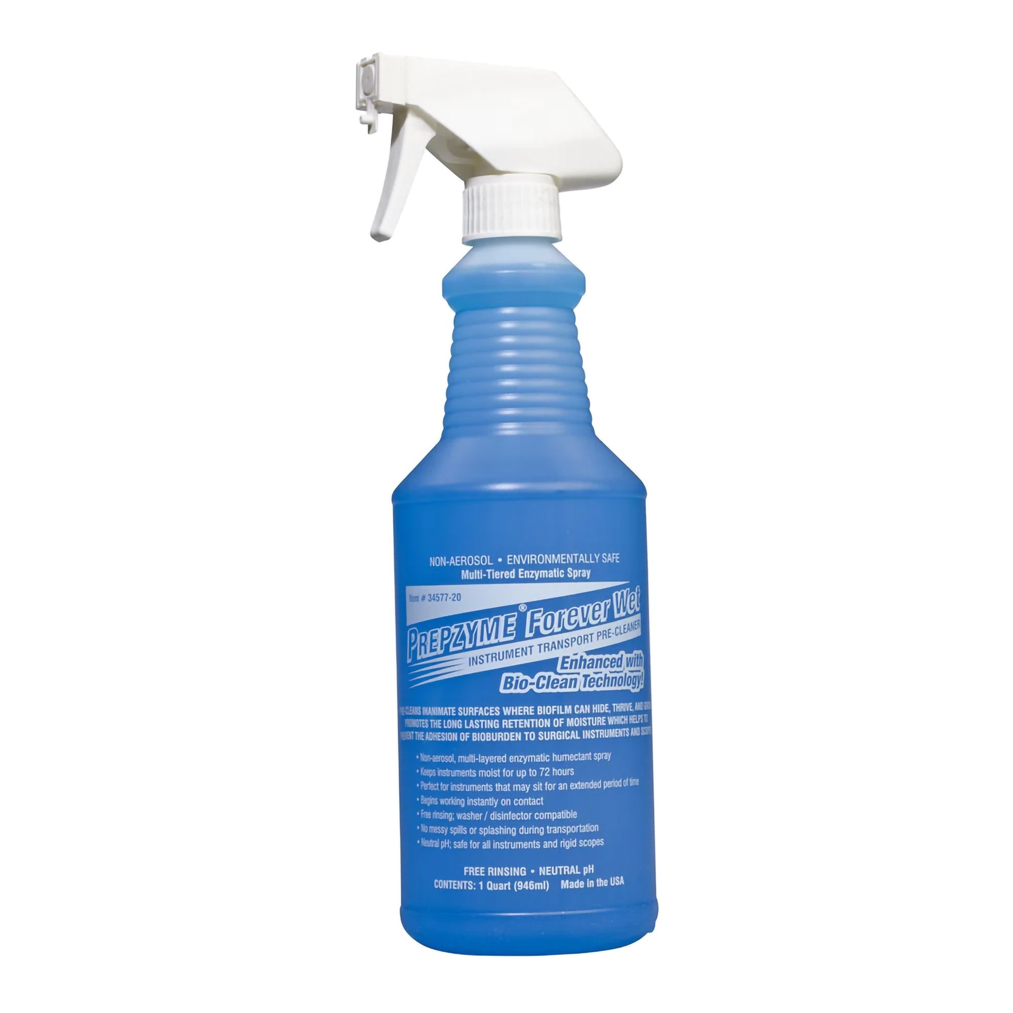 Prepzyme Forever Wet Enzymatic Instrument Detergent / Presoak-Enzymatic Instrument Detergent Prepzyme Forever Wet 32 oz. Spray Bottle Unscented