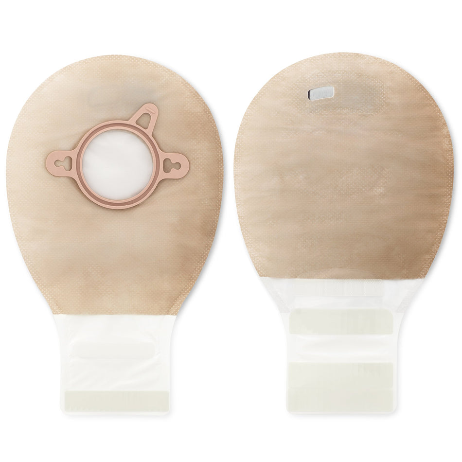 New Image Two-Piece Drainable Beige Filtered Ostomy Pouch, 7 Inch Length, 1 Inch Flange-Ostomy Pouch New Image Two-Piece System 7 Inch Length Drainable