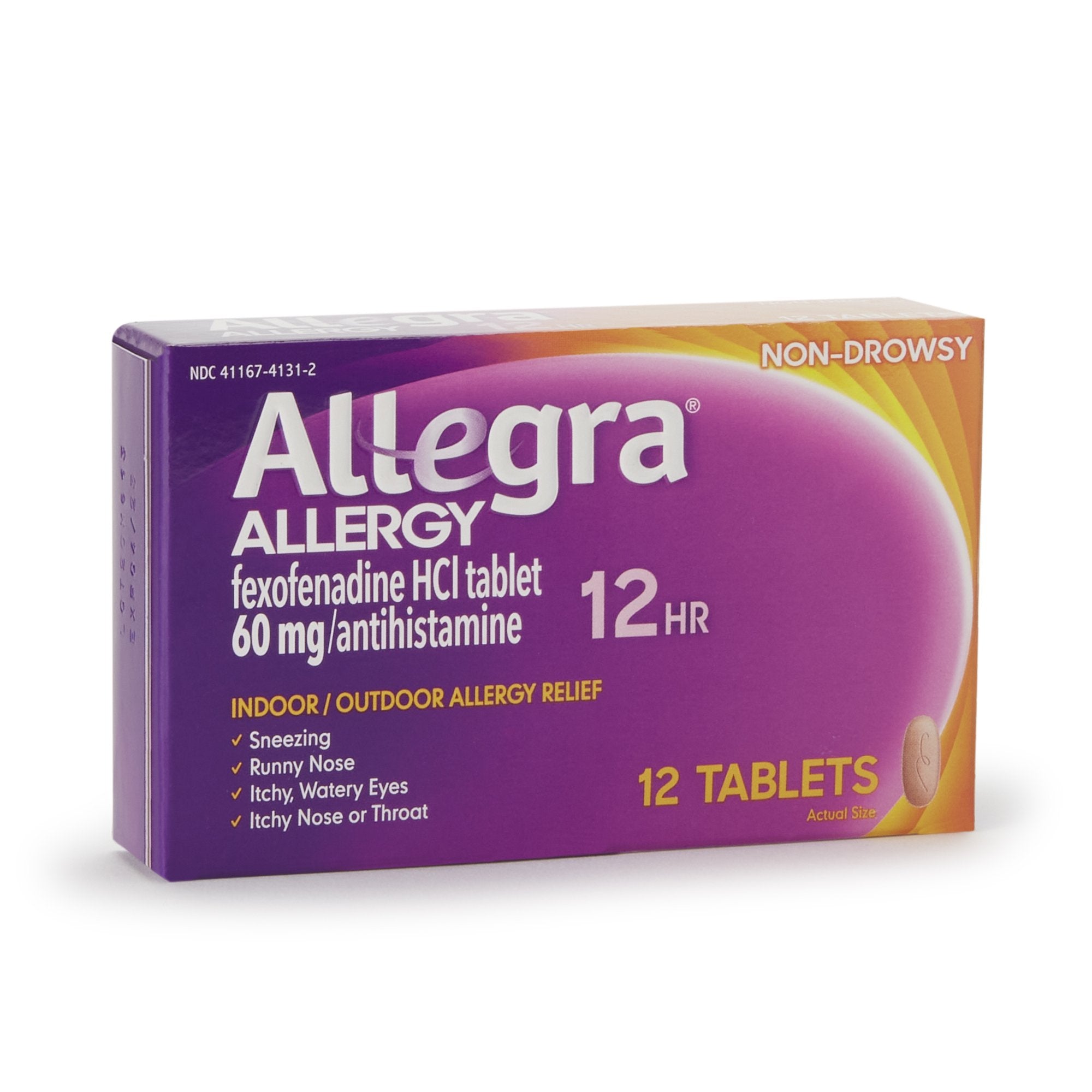 Allegra Fexofenadine HCl Allergy Relief-Allergy Relief Allegra 60 mg Strength Tablet 12 per Box