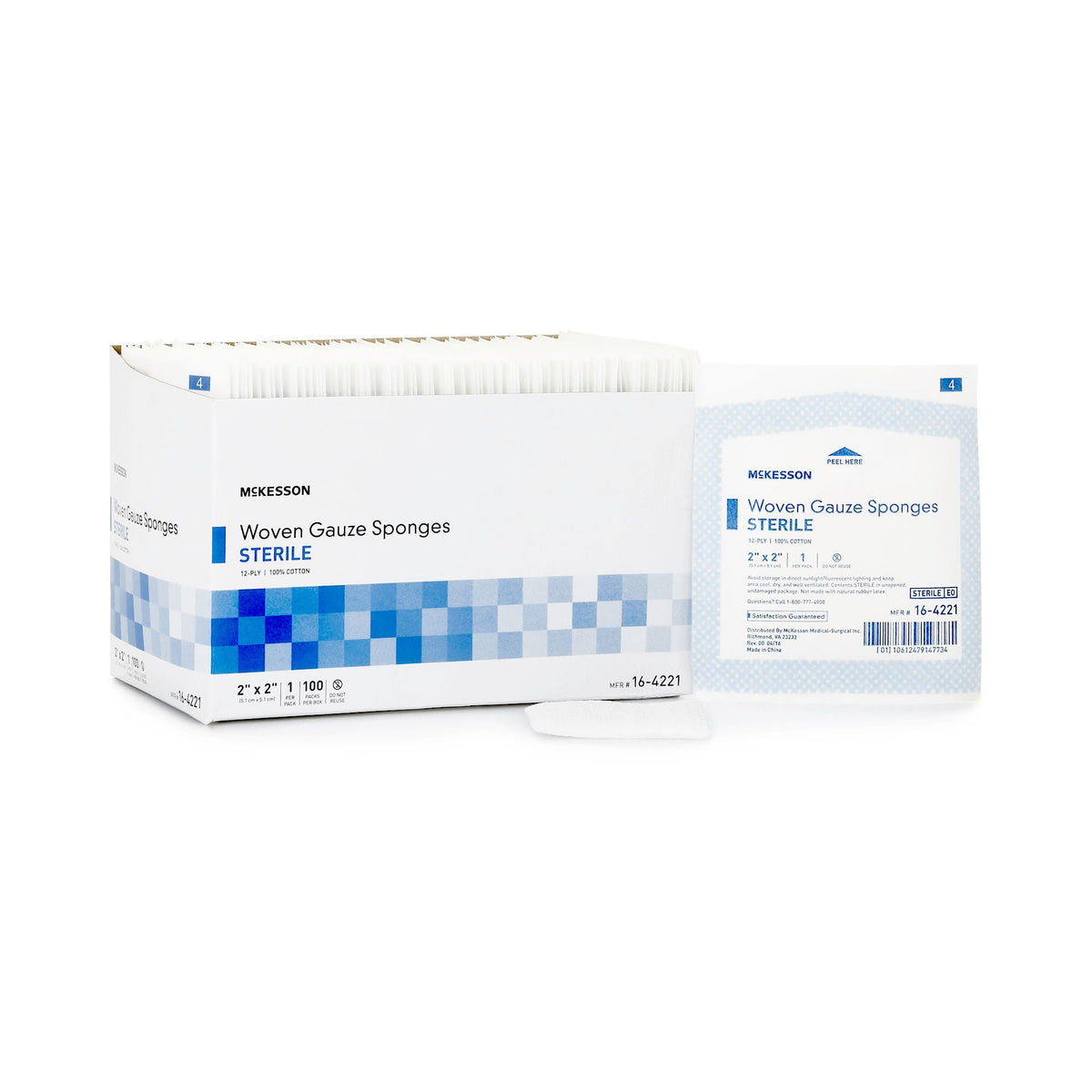 McKesson Sterile Gauze Sponge, 2 x 2 Inch, 12-Ply - Wound Care>General Wound Care>General Purpose Dressings>Gauze Dressing...