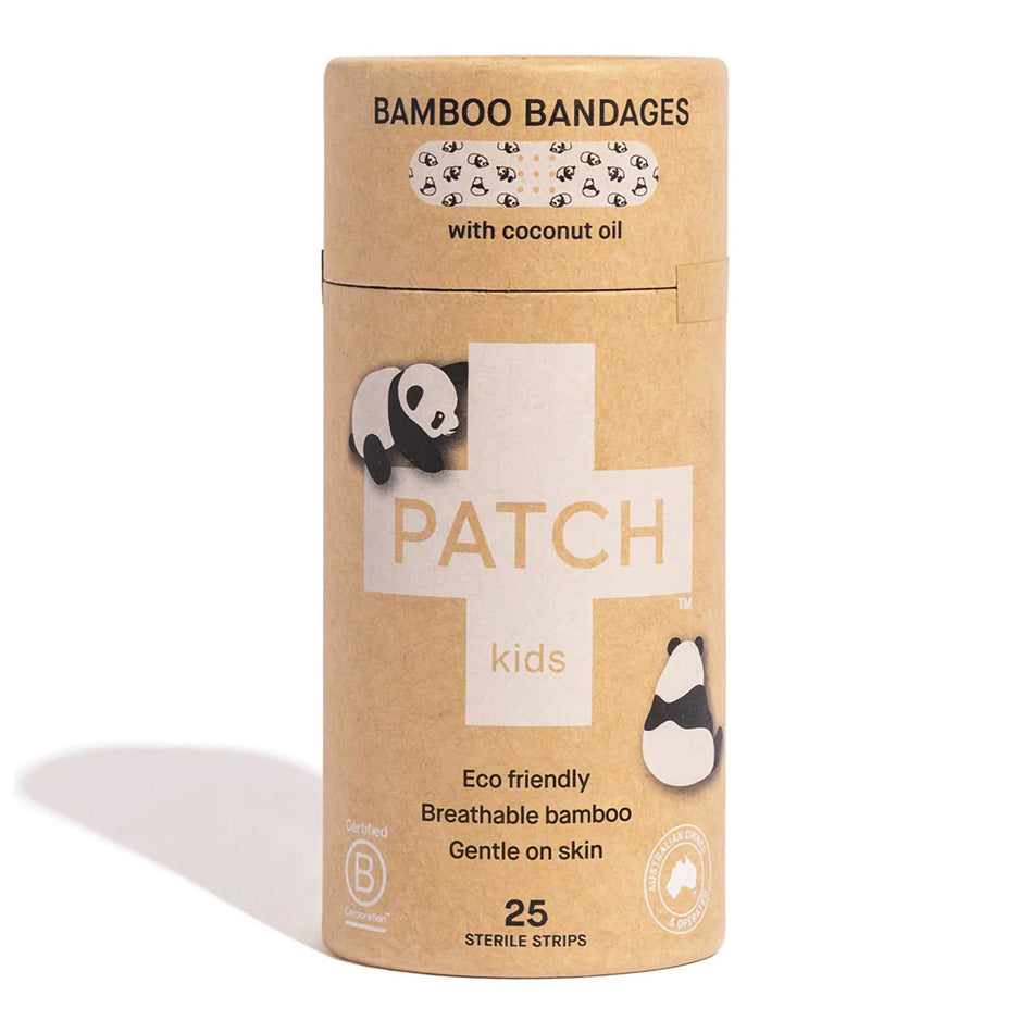 Patch� Kids (Panda Design) Adhesive Strip with Coconut Oil, 3/4 x 3 Inch-Adhesive Strip Patch� Kids 3/4 X 3 Inch Bamboo / Coconut Oil Rectangle Kid Design (Panda) Sterile