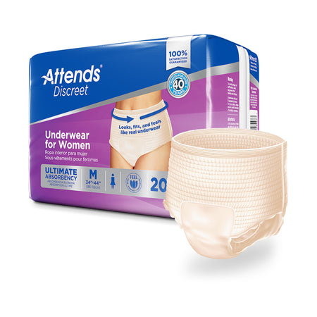 Attends® Discreet Women's Underwear, Level 5, Medium - Incontinence>Adult Briefs and Protective Undergarments - Attends He...