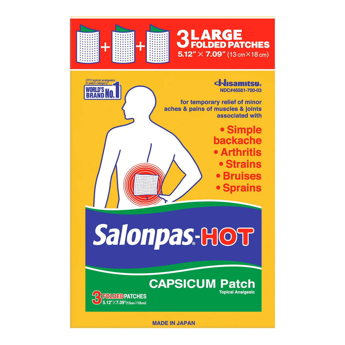 Salonpas® Hot Capsaicin Topical Pain Relief - Pharmaceuticals>Over the Counter>Pain Relief - Emerson Healthcare
