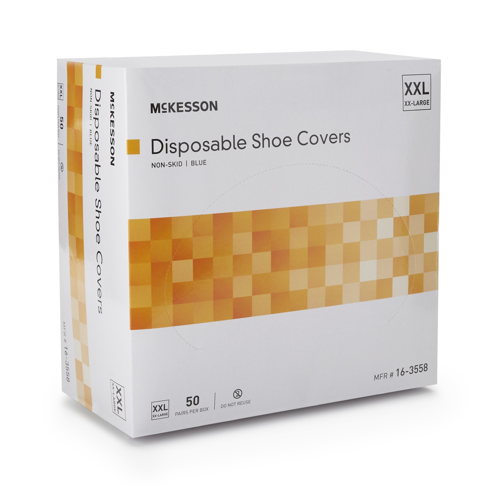 McKesson Shoe Covers, 2X-Large, Nonskid Sole, Blue-Shoe Cover McKesson 2X-Large Shoe High Nonskid Sole Blue NonSterile
