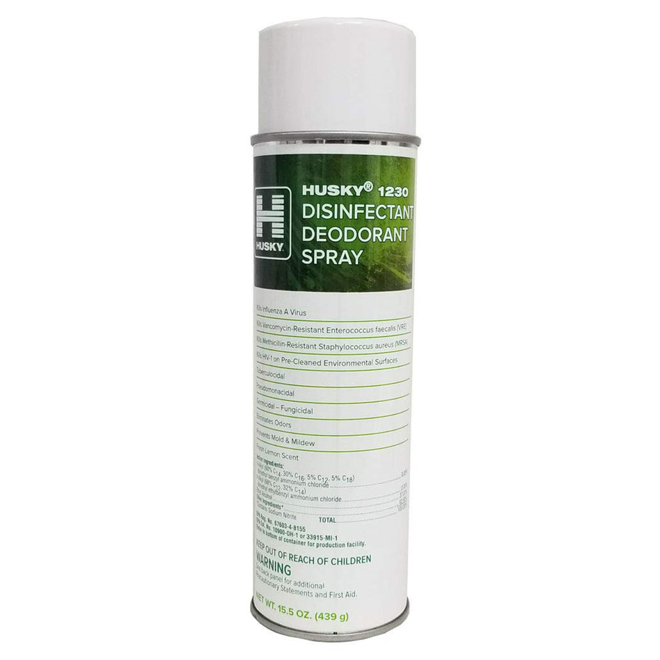 Husky Surface Disinfectant-Husky 1230 Surface Disinfectant Alcohol Based Aerosol Spray Liquid 15.5 oz. Can Lemon Scent NonSterile