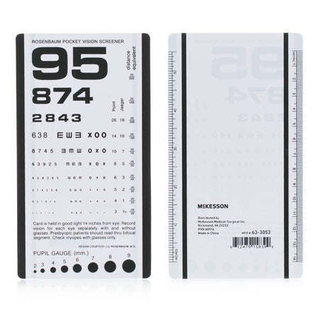McKesson Eye Test Chart, 3-1/2 x 6-1/2 Inch - Diagnostic Instruments and Supplies>Optometry>Exam Charts - McKesson Brand