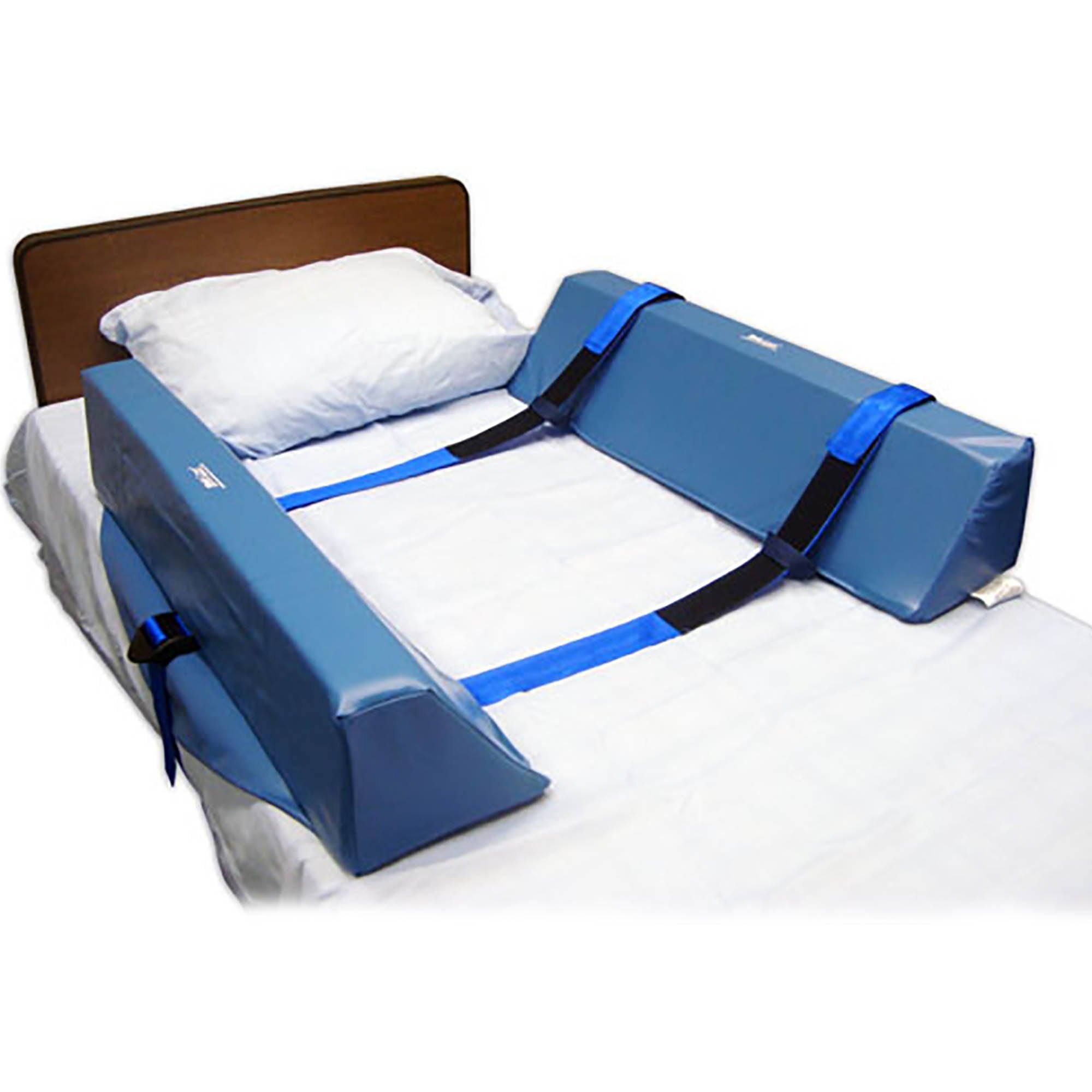Skil-Care Double Bolster Roll-Control System, Foam, 34 in. L x 8 in. W x 7 in. H, Blue-Roll-Control Bed Bolster Skil-Care 34 W X 8 D X 7 H Inch Foam Strap Fastening with Buckle