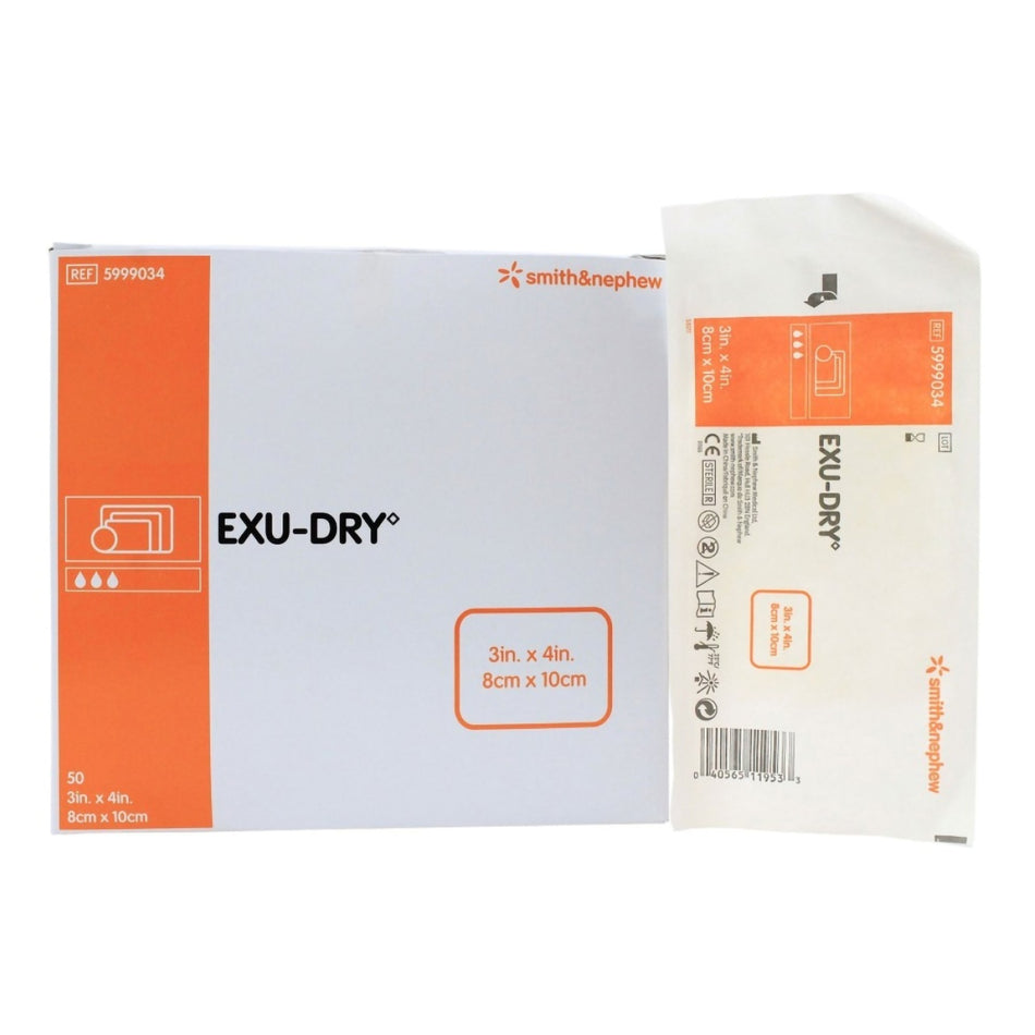 Smith & Nephew Exu-Dry Anti-Shear Super Absorbent Dressing, 3 x 4 Inch-Super Absorbent Dressing EXU-DRY Anti-Shear 3 X 4 Inch Rectangle