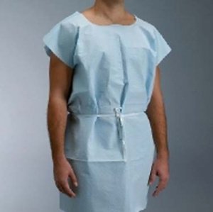 Graham Medical Patient Exam Gown, Medium/Large, Blue-Patient Exam Gown Medium / Large Blue Disposable