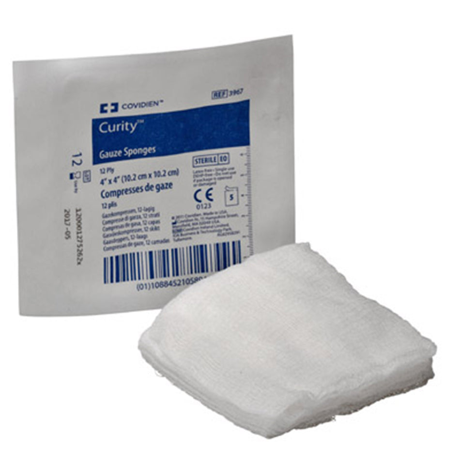 Curity� Sterile USP Type VII Gauze Sponge, 4 x 4 Inch, 12-Ply-Gauze Sponge Curity� 4 X 4 Inch 12-Ply Sterile 5 per Pack