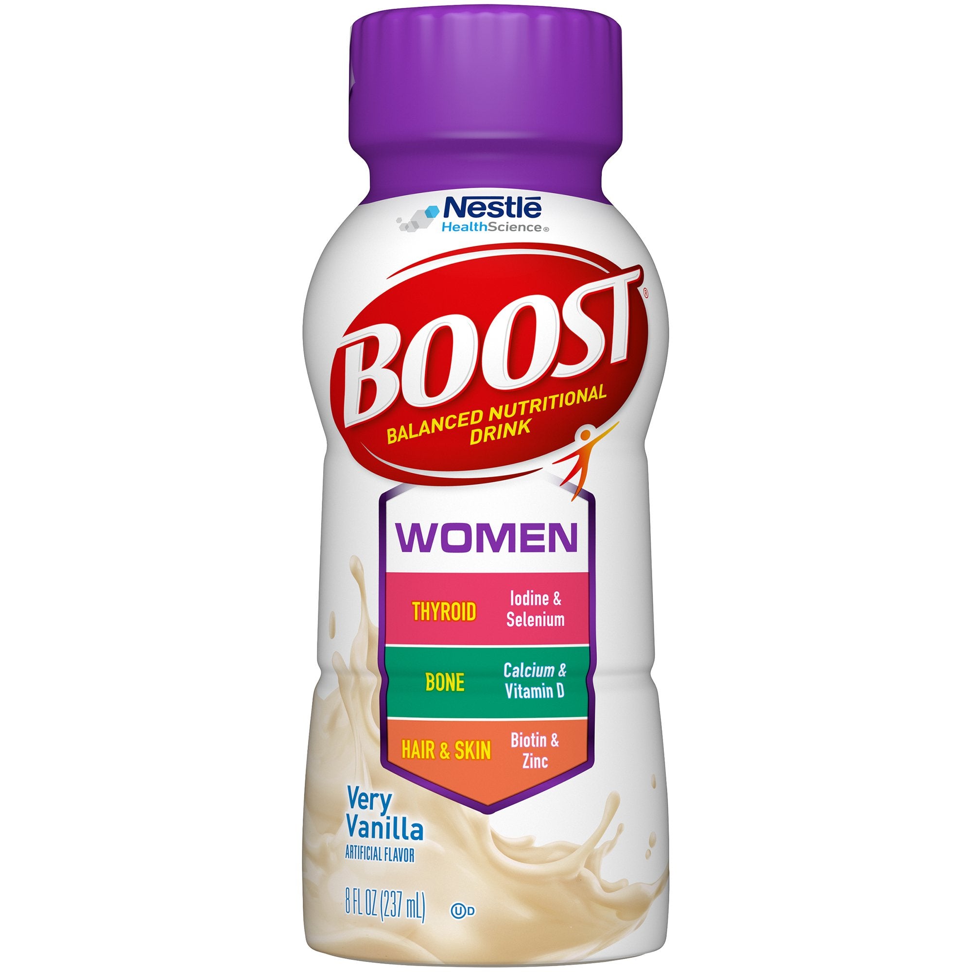 Boost Women Vanilla Balanced Nutritional Drink, 8 oz. Bottle-Oral Supplement Boost Women Very Vanilla Flavor Liquid 8 oz. Bottle