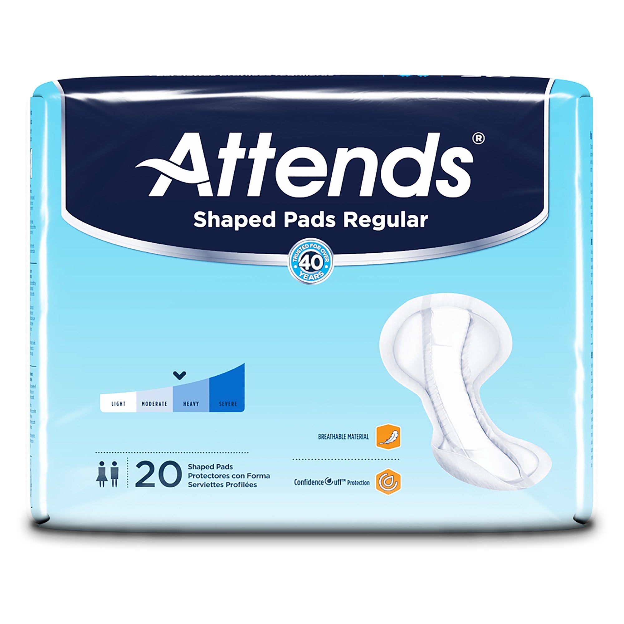 Attends® Shaped Bladder Control Pads, Regular - Incontinence>Incontinence Liners and Pads - Attends Healthcare Products
