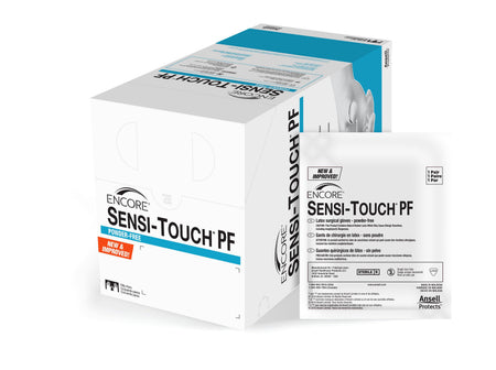 Encore Sensi-Touch PF Latex Surgical Glove, Size 6.5, Natural-Surgical Glove ENCORE Sensi-Touch PF Size 6.5 Sterile Latex Standard Cuff Length Micro-Textured Natural Chemo Tested
