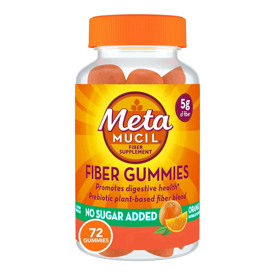Metamucil Fiber Supplement Gummies Orange Flavor-Fiber Supplement Metamucil Gummies 72 Gummies Psyllium Husk