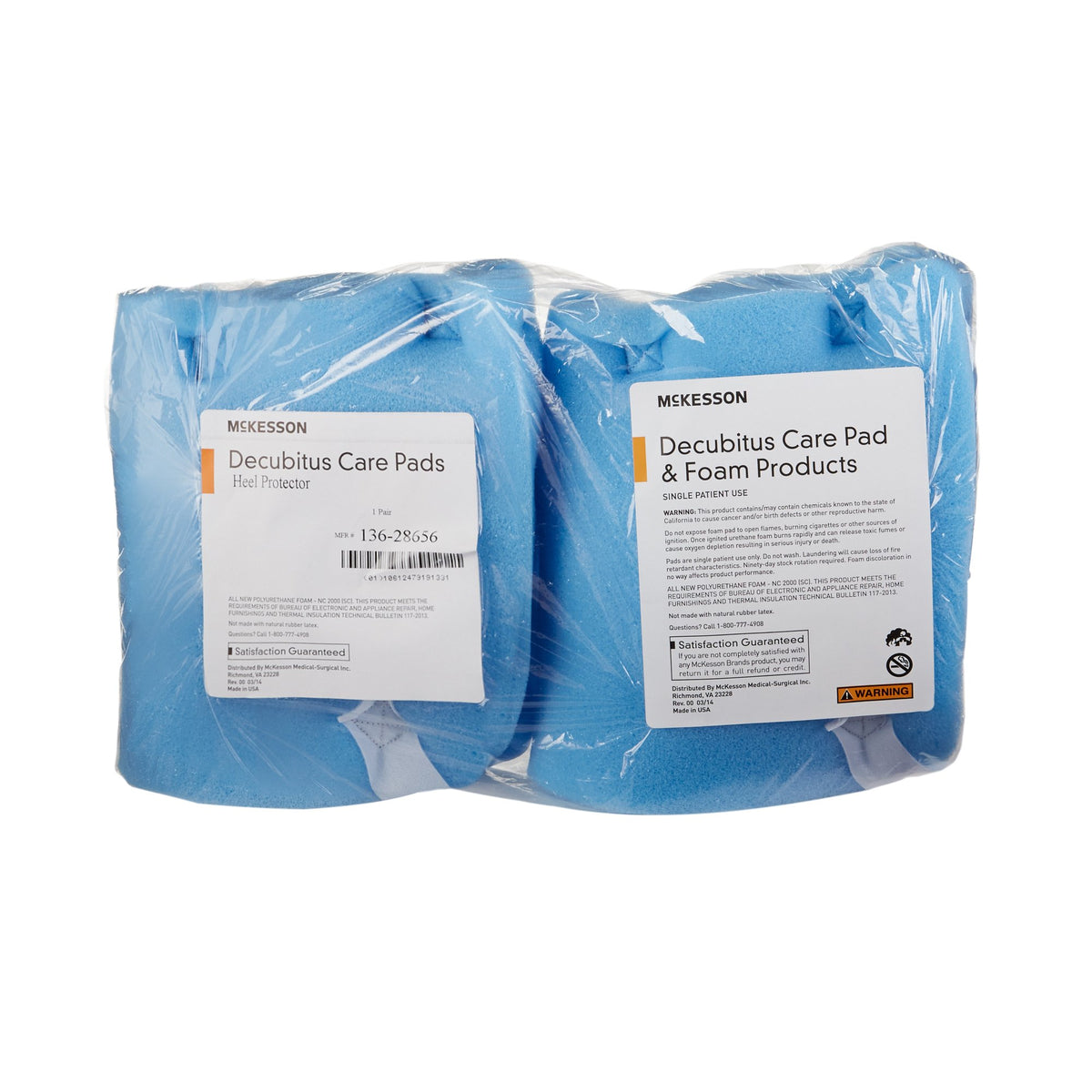 McKesson Heel Protection Pads, Convoluted Foam, Blue, Hook and Loop, 6-1/2 x 6-1/2 Inch-Heel Protection Pad McKesson One Size Fits Most Blue