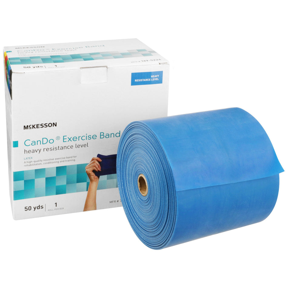 McKesson Exercise Resistance Band, Blue, 5 Inch x 50 Yard, Heavy Resistance-Exercise Resistance Band McKesson CanDo� Blue 5 Inch X 50 Yard Heavy Resistance