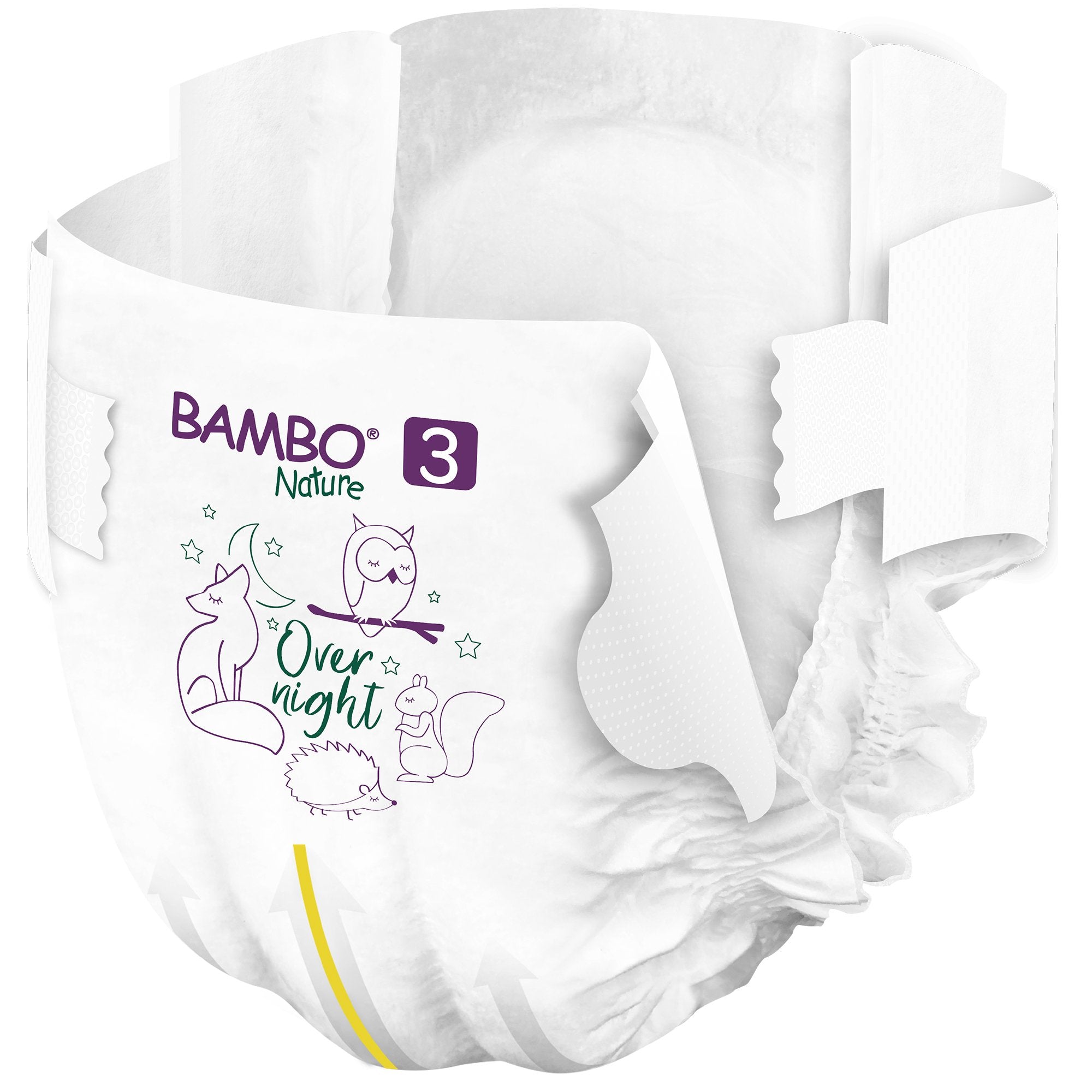 Bambo Nature Overnight Diapers, Size 3-Unisex Baby Diaper Bambo Nature Size 3 Disposable Heavy Absorbency