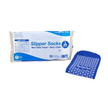 Dynarex Single Tread Slipper Socks, Large-Slipper Socks Dynarex Unisex Adult Large Single Tread Single Patient Use Blue
