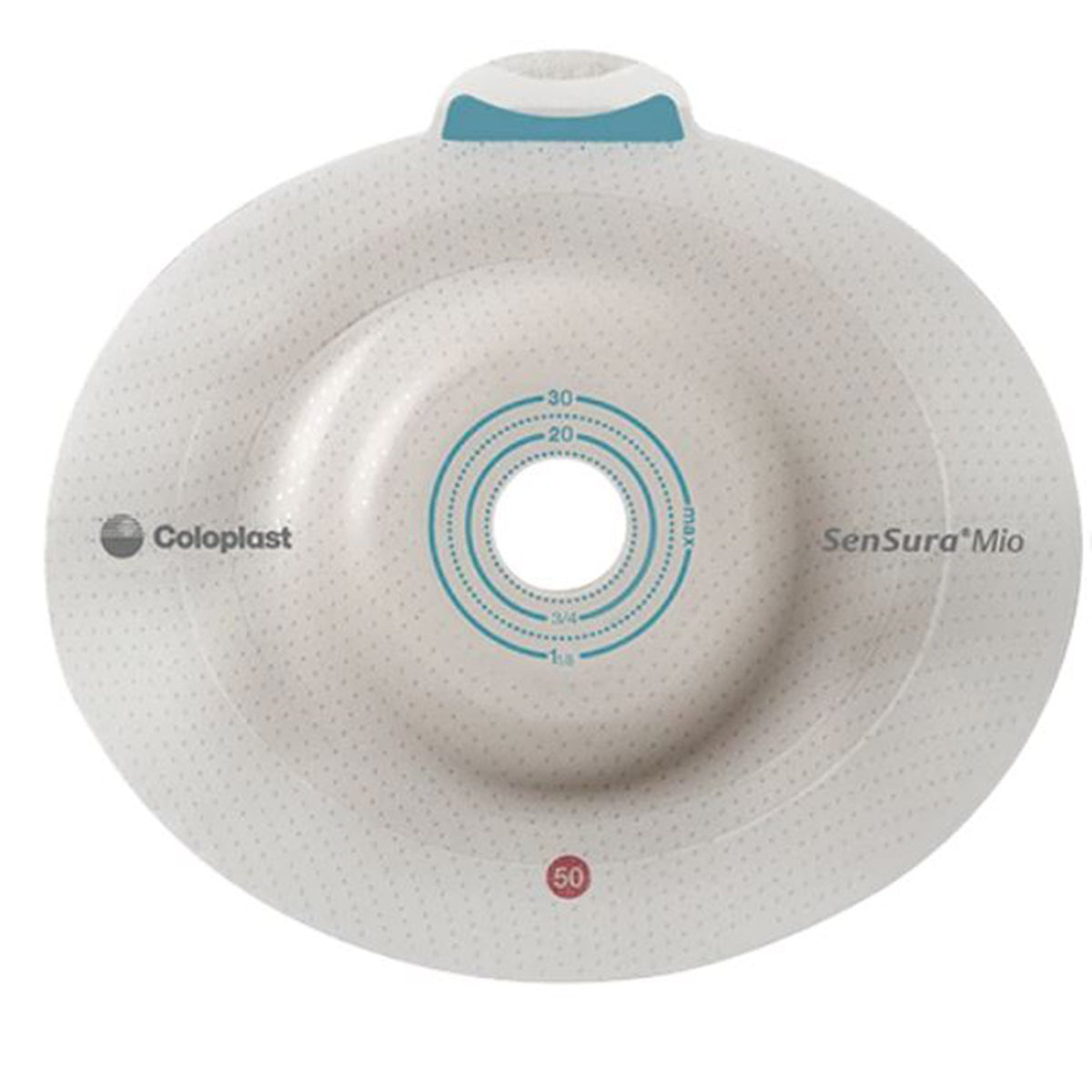 SenSura Mio Convex Light Click Ostomy Barrier, 15-30 mm.-"Ostomy Barrier SenSura Mio Click Trim to Fit, Extended Wear Elastic Adhesive 50 mm Flange Red Code System 5/8 to 1-3/16 Inch Opening"