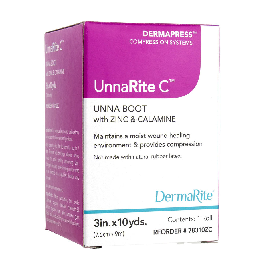 UnnaRite C� Unna Boot with Calamine and Zinc Oxide, 3 Inch x 10 Yard-Unna Boot UnnaRite C� Zinc Oxide / Calamine 3 Inch X 10 Yard