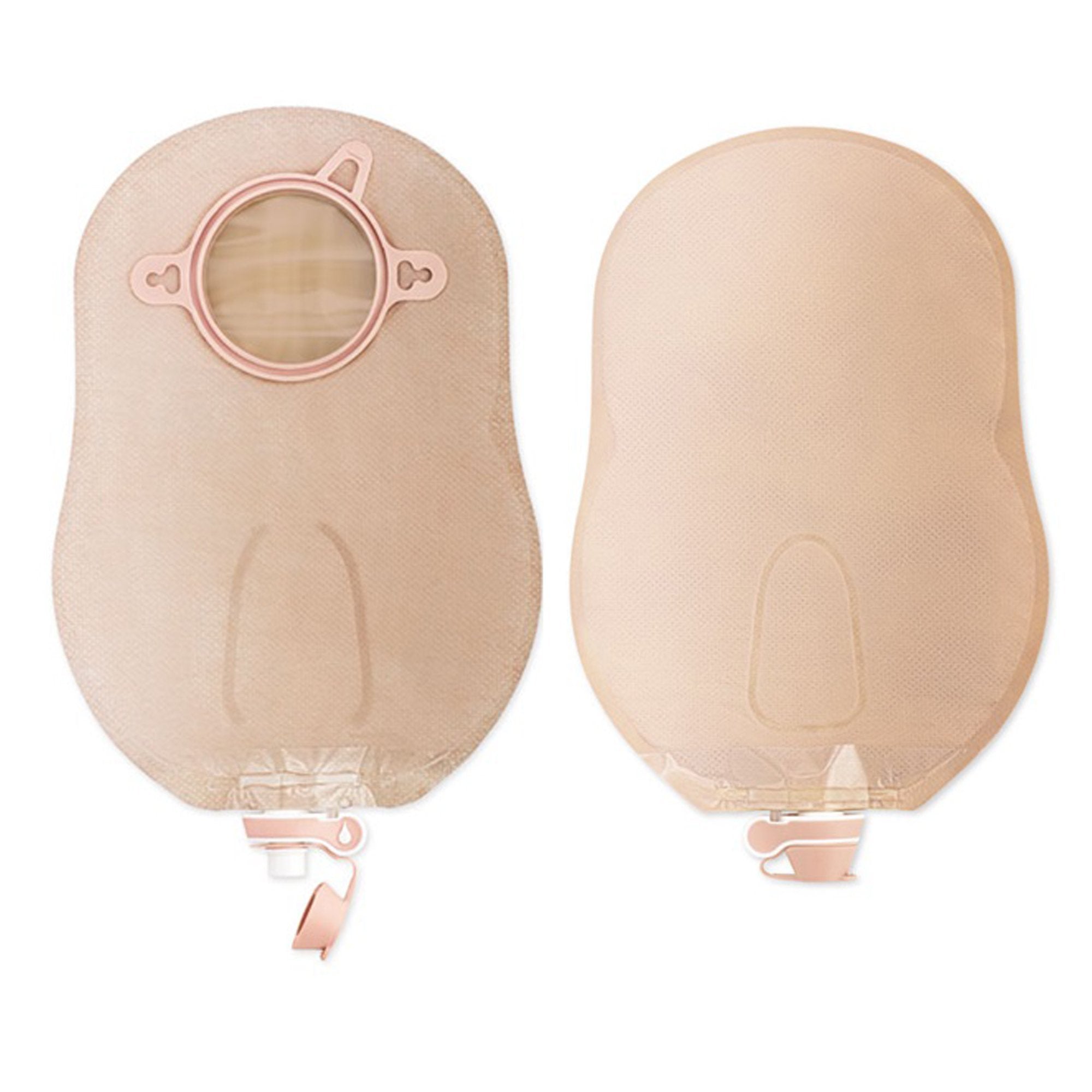 New Image Drainable Beige Urostomy Pouch, 9 Inch Length, 1 Inch Flange-Urostomy Pouch New Image Two-Piece System 9 Inch Length Drainable