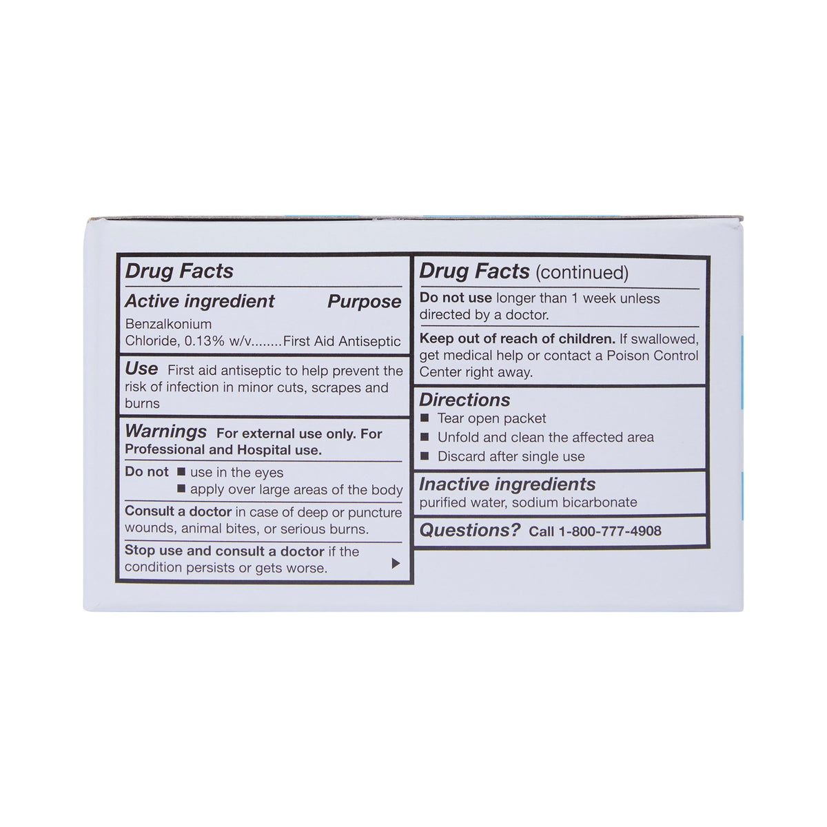 McKesson Benzalkonium Chloride Antiseptic Skin Wipes-Antiseptic Skin Towelette McKesson Individual Packet Unscented 100 Count