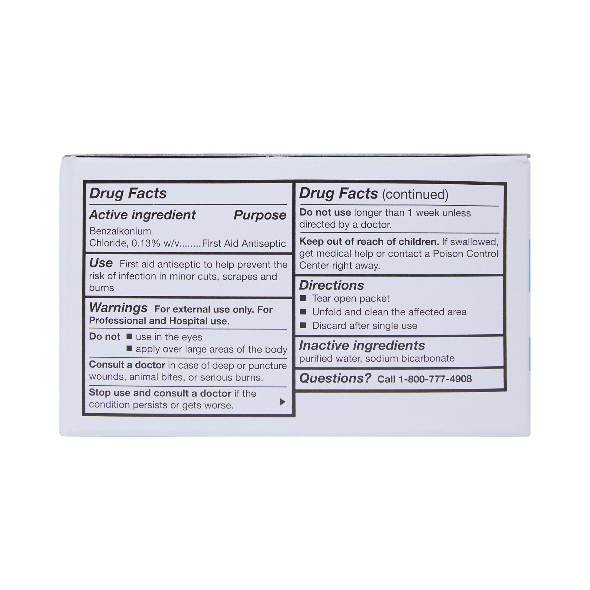 McKesson Benzalkonium Chloride Antiseptic Skin Wipes-Antiseptic Skin Towelette McKesson Individual Packet Unscented 100 Count