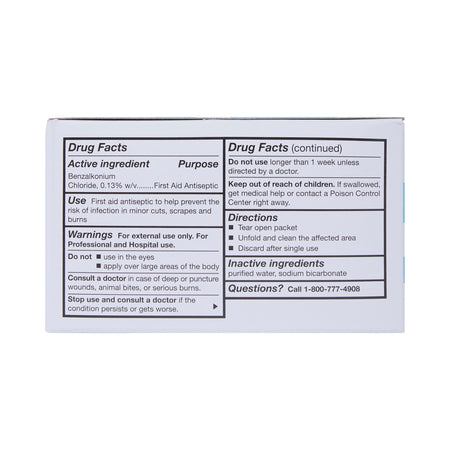 McKesson Benzalkonium Chloride Antiseptic Skin Wipes-Antiseptic Skin Towelette McKesson Individual Packet Unscented 100 Count