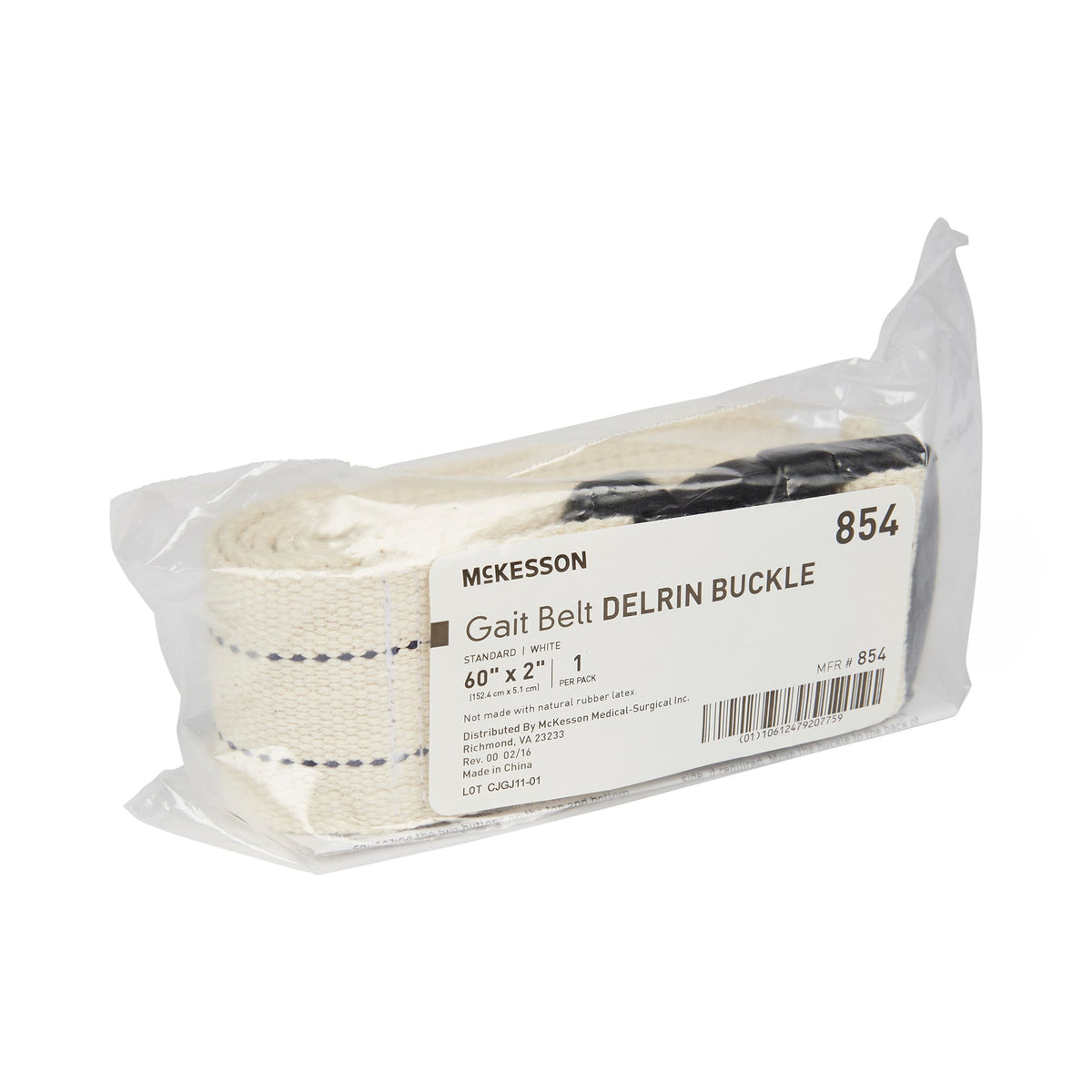 McKesson White Gait Belt, 60 Inch-Gait Belt McKesson 60 Inch Length White
