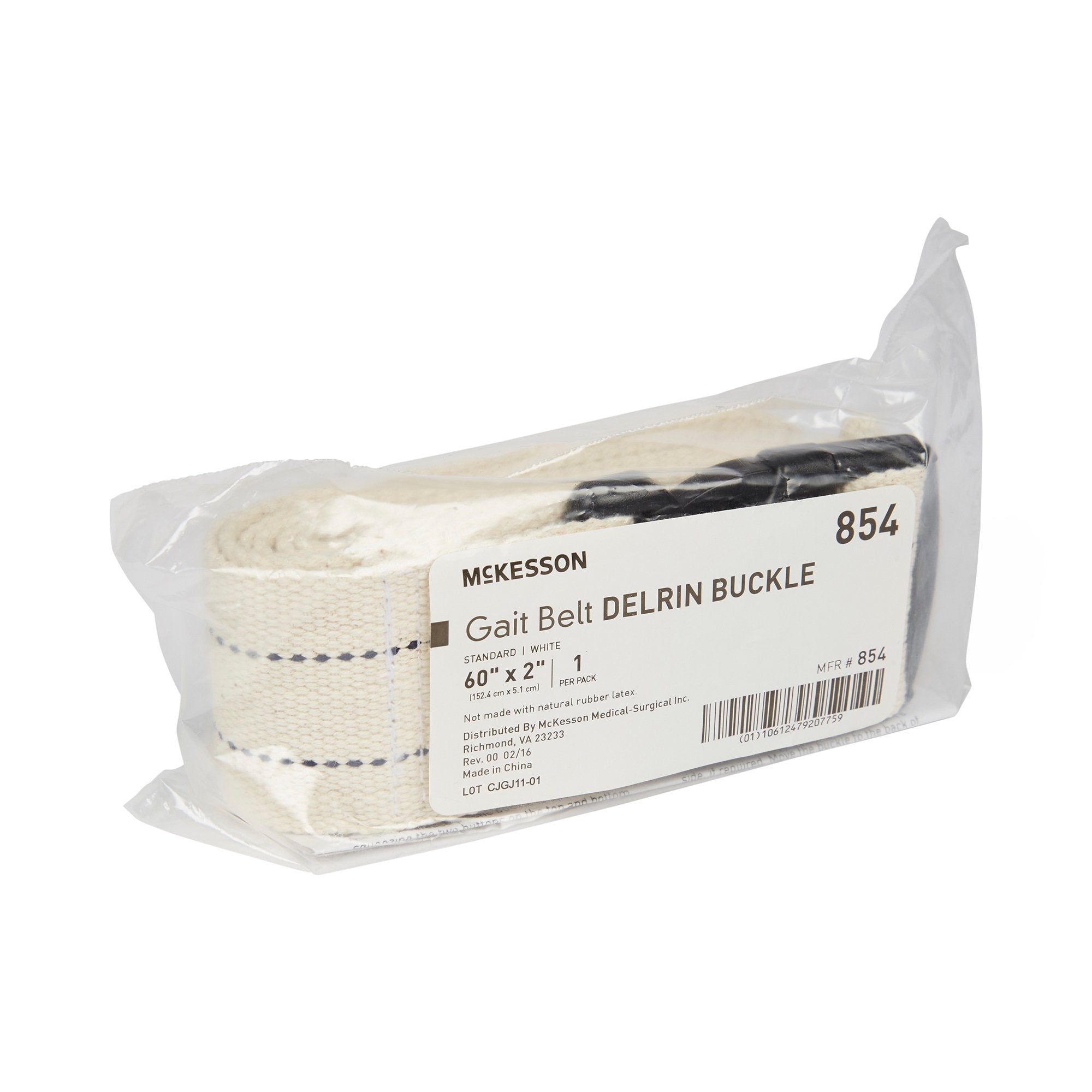 McKesson White Gait Belt, 60 Inch-Gait Belt McKesson 60 Inch Length White