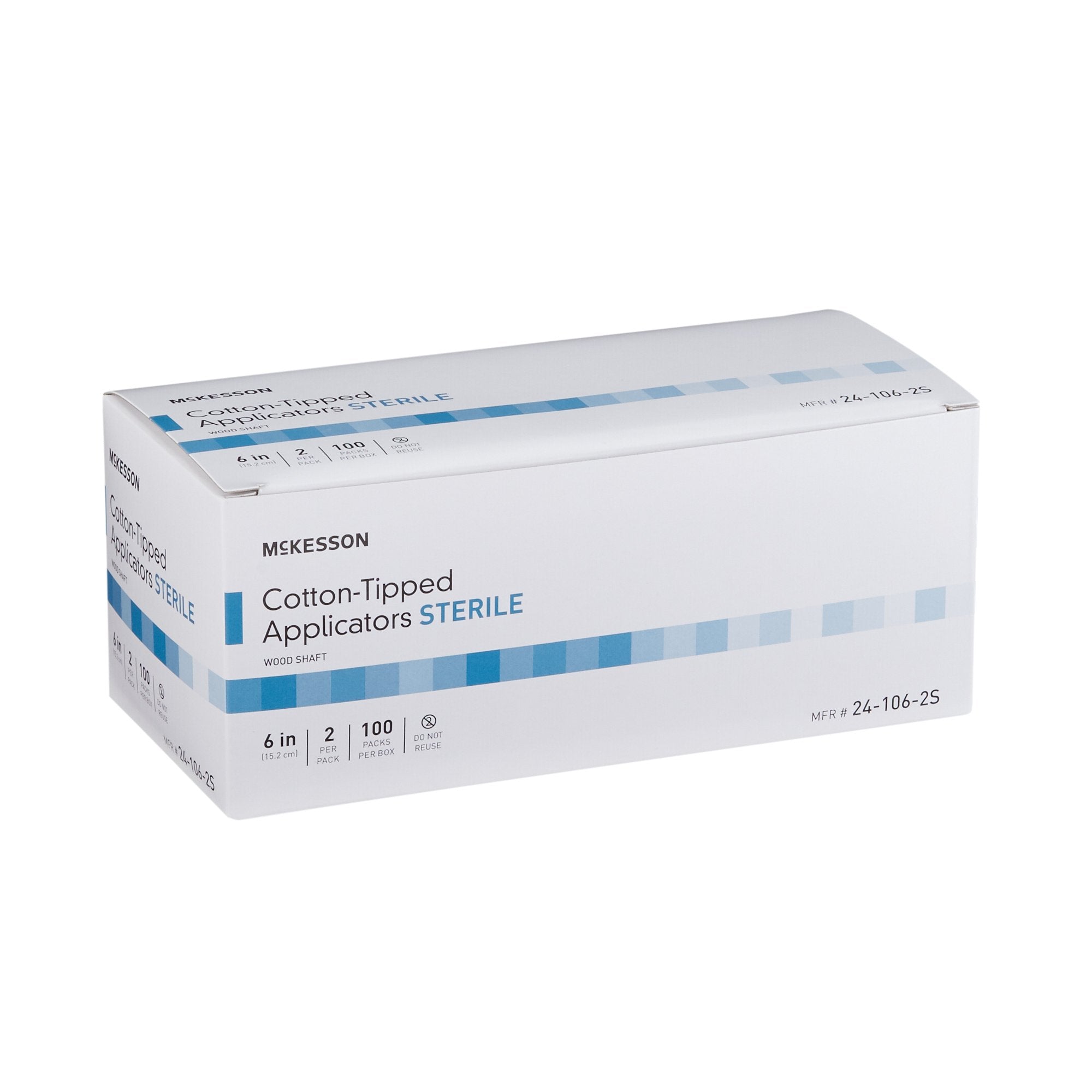 McKesson Cotton Tip Wood Shaft Swabsticks, 6-Inch Length-Swabstick McKesson Cotton Tip Wood Shaft 6 Inch Sterile 2 per Pack